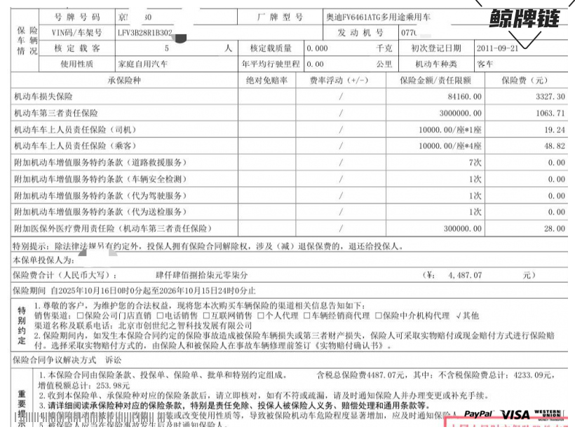 鲸牌链-京牌车长租平台-闲置京牌车长租：3100 元/月 奥迪Q5 5座 汽油小轿车 尾号0 