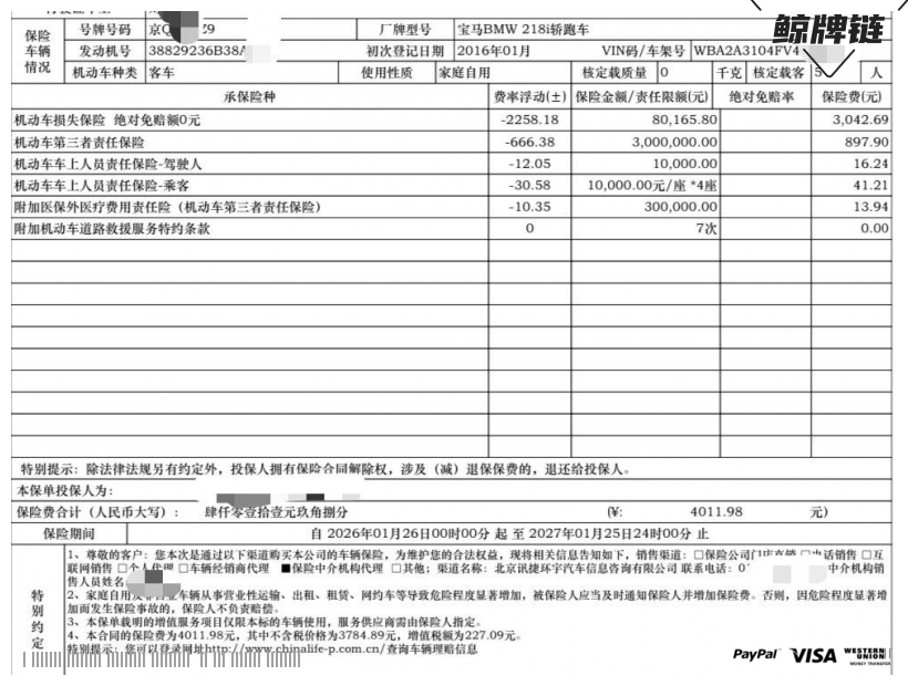 鲸牌链-京牌车长租平台-闲置京牌车长租：3300 元/月 宝马BMW 宝马2系运动旅行车218i 5座 汽油小轿车 尾号9 